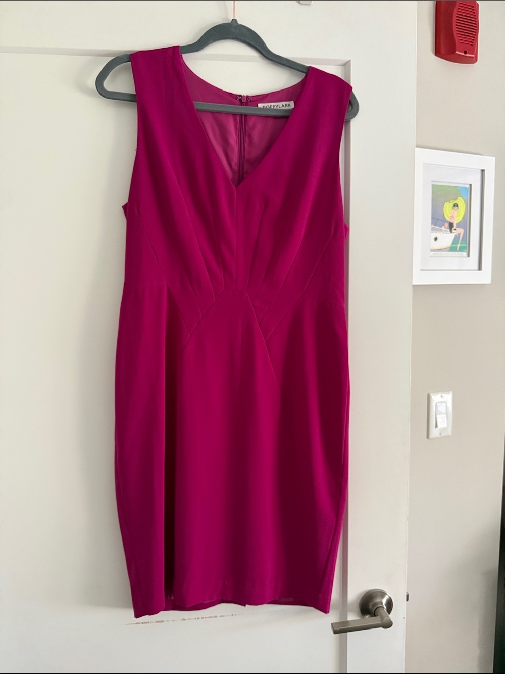 Poppylark Sleeveless V-Neck Midi Dress in Fuchsia